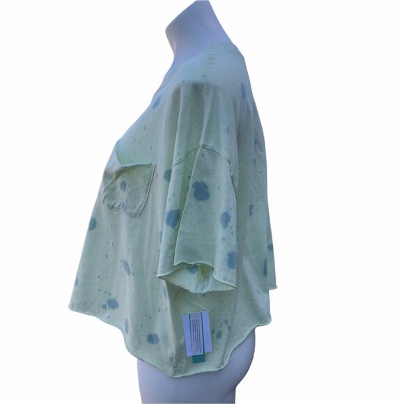NEW Nordstrom Abound cotton pale green tie dye crop top size medium - Picture 3 of 9
